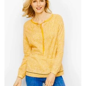 Talbots Floral Tie Neck Long Sleeve Top XS